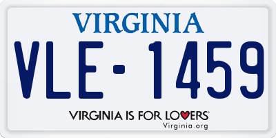 VA license plate VLE1459