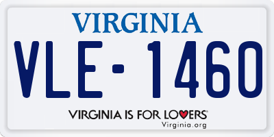 VA license plate VLE1460