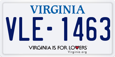 VA license plate VLE1463