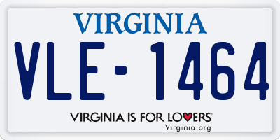 VA license plate VLE1464