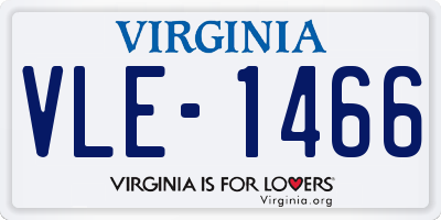 VA license plate VLE1466