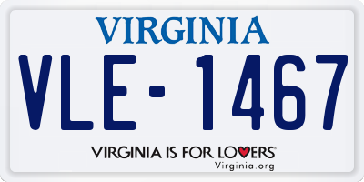 VA license plate VLE1467