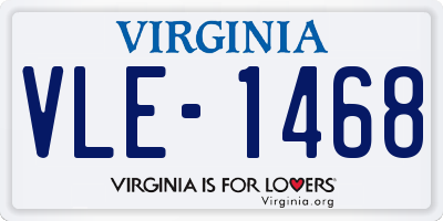 VA license plate VLE1468