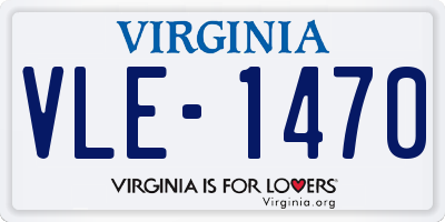 VA license plate VLE1470