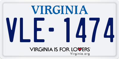 VA license plate VLE1474