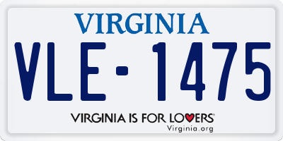 VA license plate VLE1475