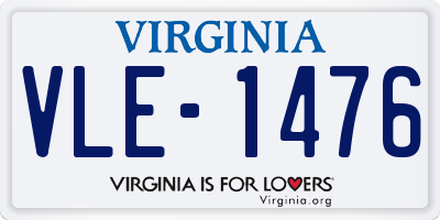 VA license plate VLE1476