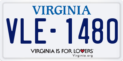 VA license plate VLE1480