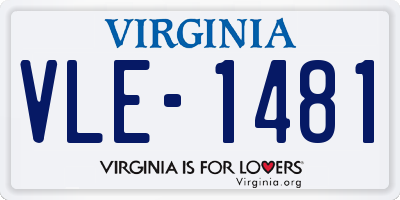 VA license plate VLE1481