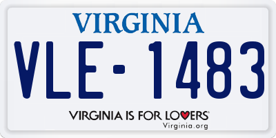 VA license plate VLE1483