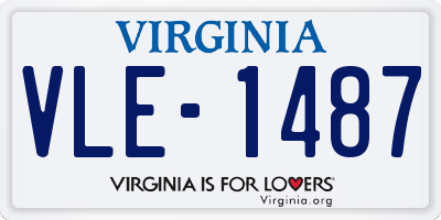 VA license plate VLE1487