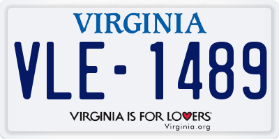 VA license plate VLE1489