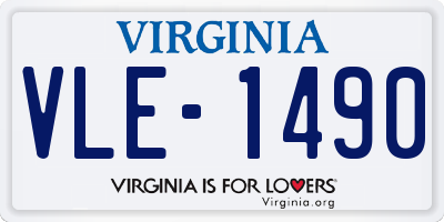 VA license plate VLE1490