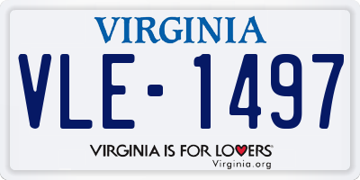 VA license plate VLE1497
