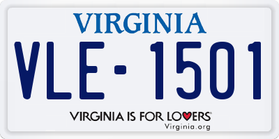 VA license plate VLE1501
