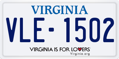 VA license plate VLE1502