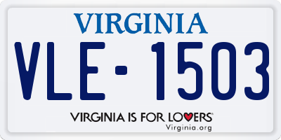 VA license plate VLE1503