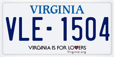 VA license plate VLE1504