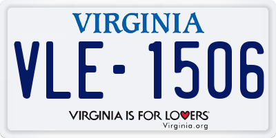 VA license plate VLE1506