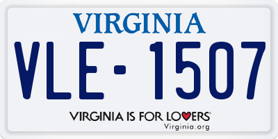 VA license plate VLE1507