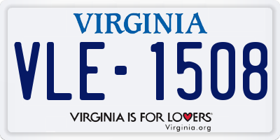 VA license plate VLE1508