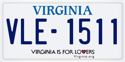 VA license plate VLE1511