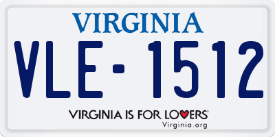 VA license plate VLE1512