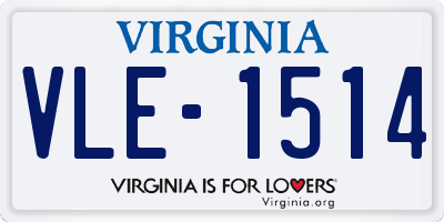 VA license plate VLE1514