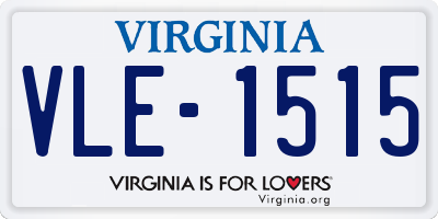 VA license plate VLE1515