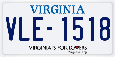 VA license plate VLE1518