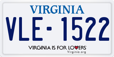 VA license plate VLE1522