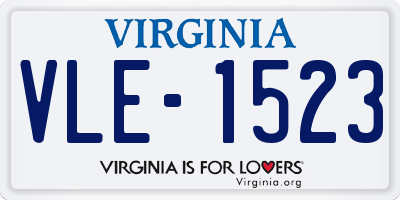 VA license plate VLE1523
