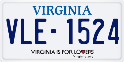 VA license plate VLE1524