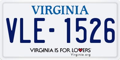 VA license plate VLE1526