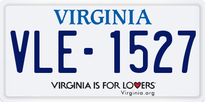 VA license plate VLE1527