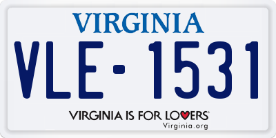 VA license plate VLE1531