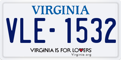 VA license plate VLE1532