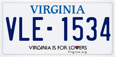VA license plate VLE1534