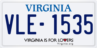 VA license plate VLE1535