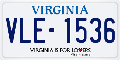 VA license plate VLE1536