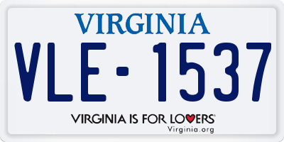 VA license plate VLE1537