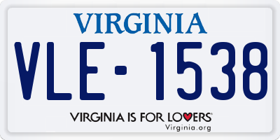VA license plate VLE1538