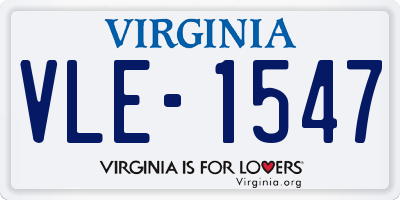 VA license plate VLE1547