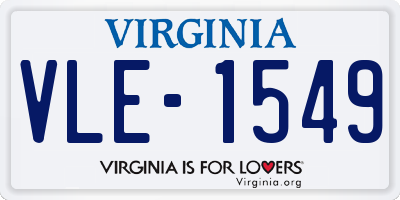 VA license plate VLE1549