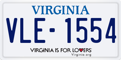 VA license plate VLE1554