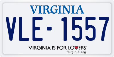 VA license plate VLE1557