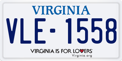 VA license plate VLE1558