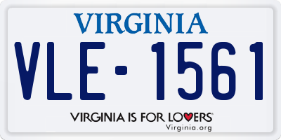 VA license plate VLE1561
