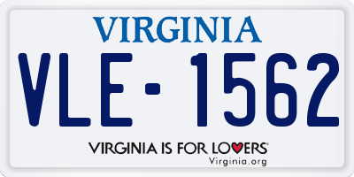 VA license plate VLE1562