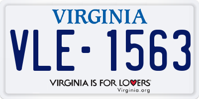 VA license plate VLE1563